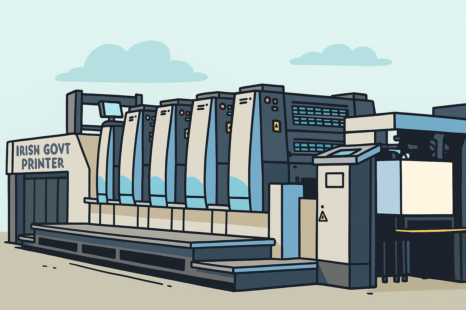 Oversized printer illustration