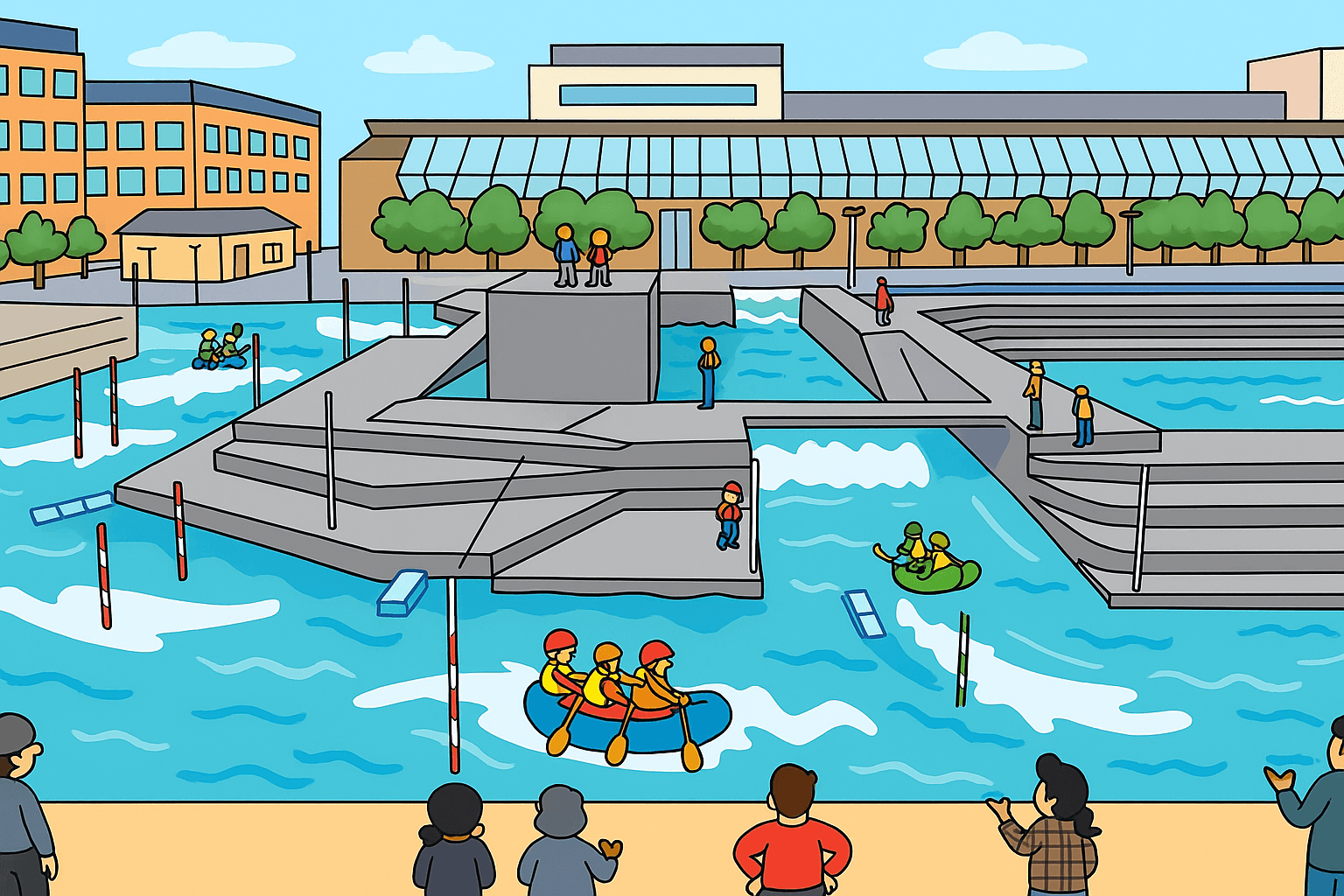 White-water rafting illustration