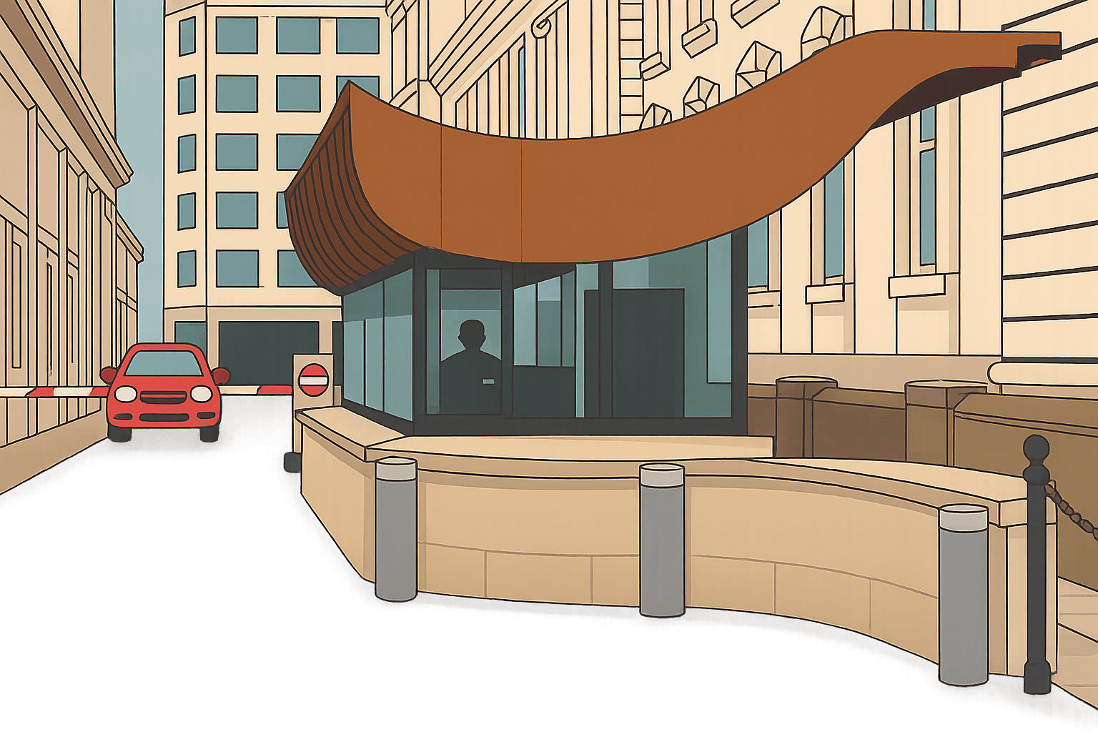 Security hut illustration